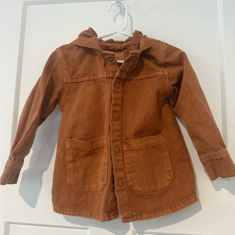 Cat & Jack Kids Hooded Jean Jacket in Rust 3T